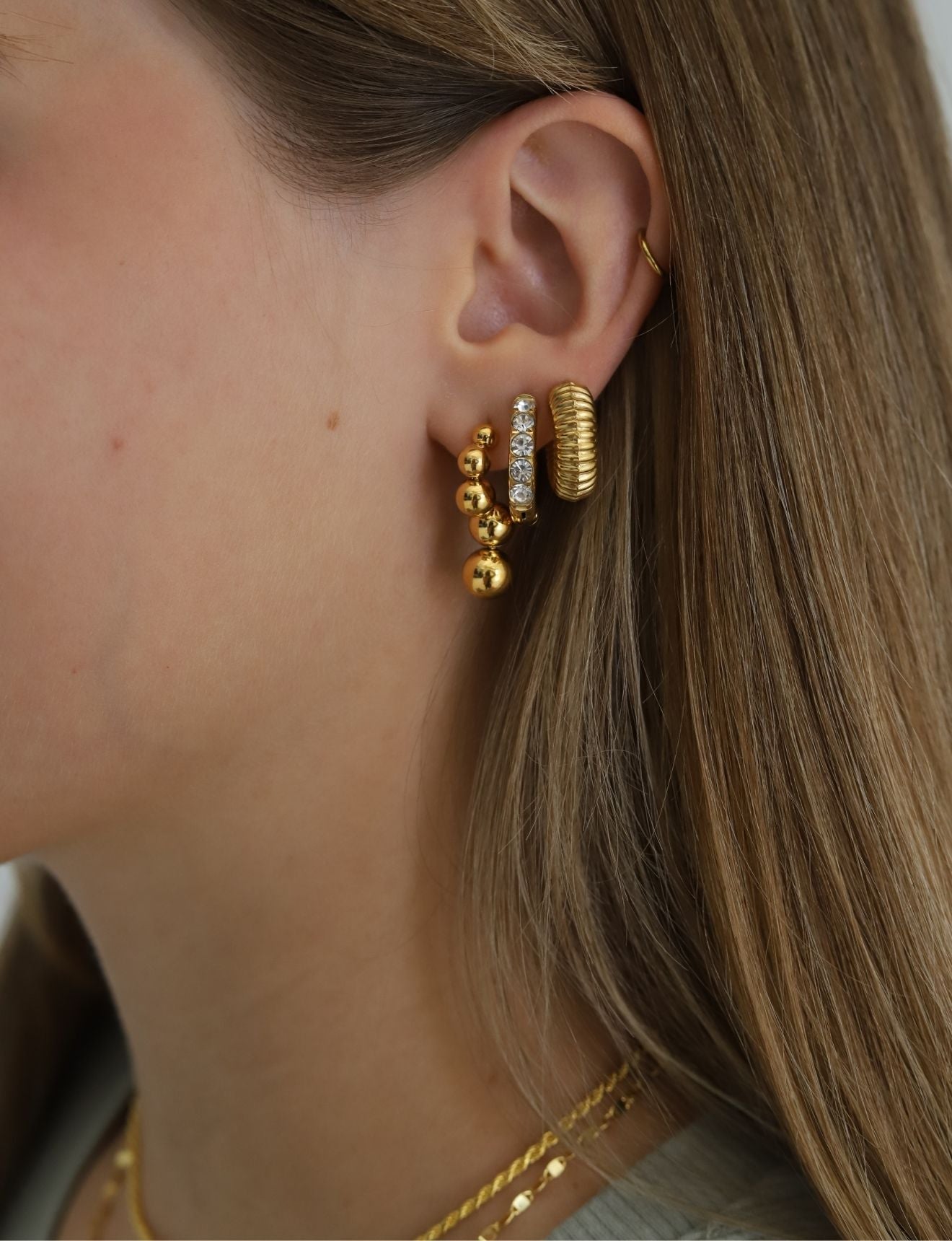 Radiantly Ribbed Hoops