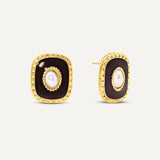 Blaze Pearl Earrings - Black
