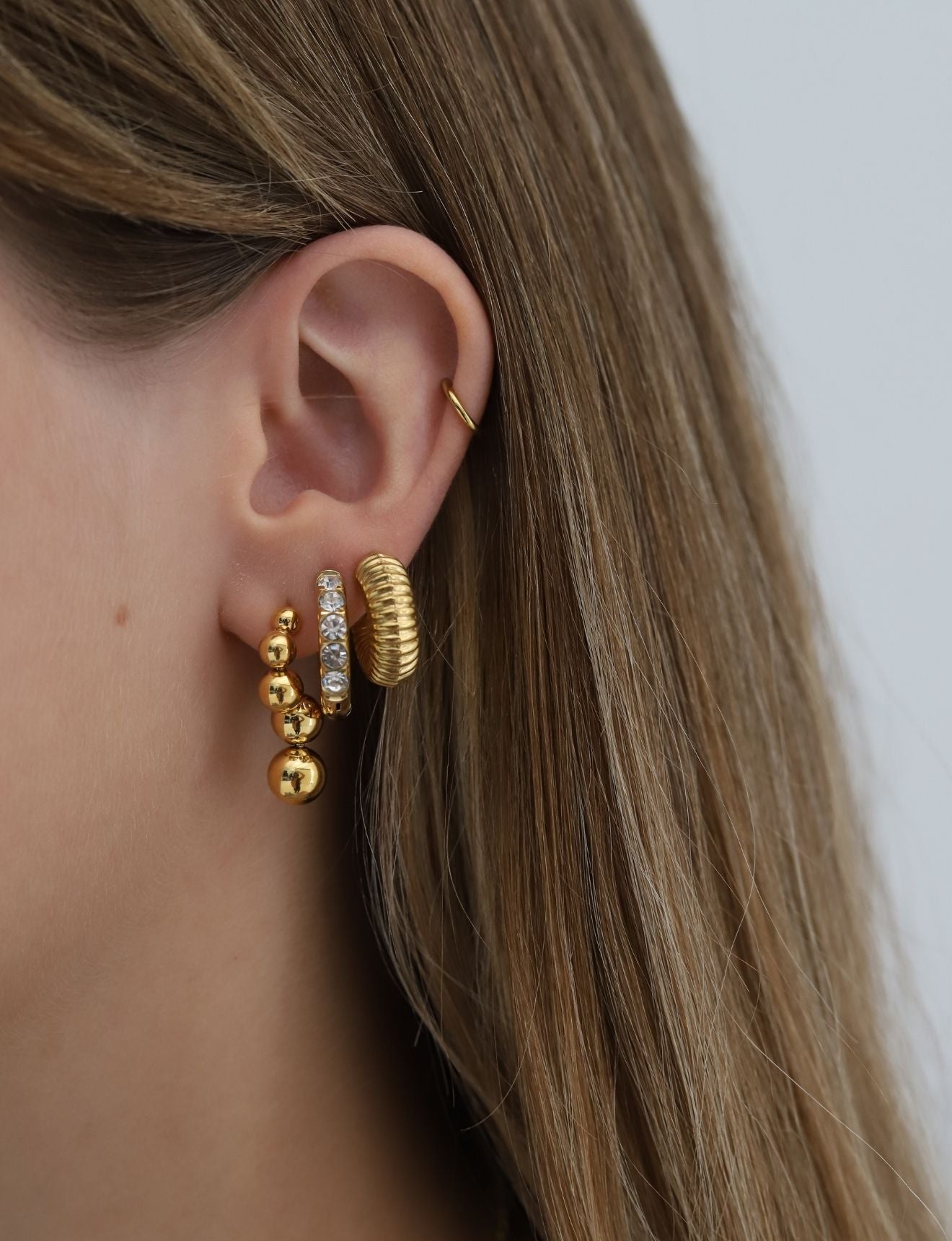 Radiantly Ribbed Hoops