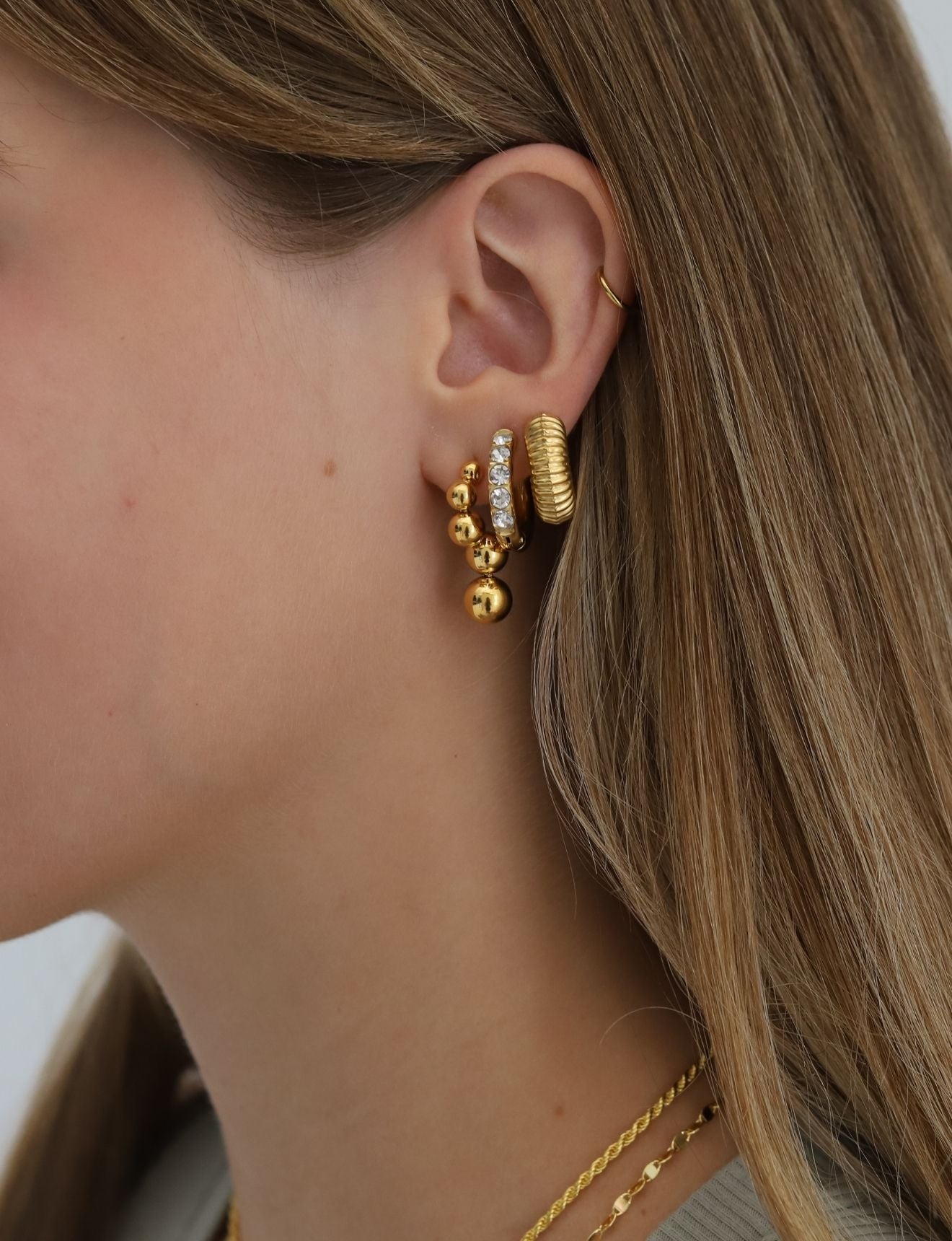 Radiantly Ribbed Hoops
