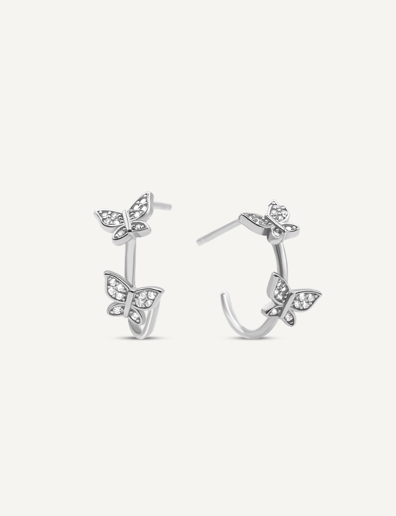 Daphne Double Butterfly Hoops