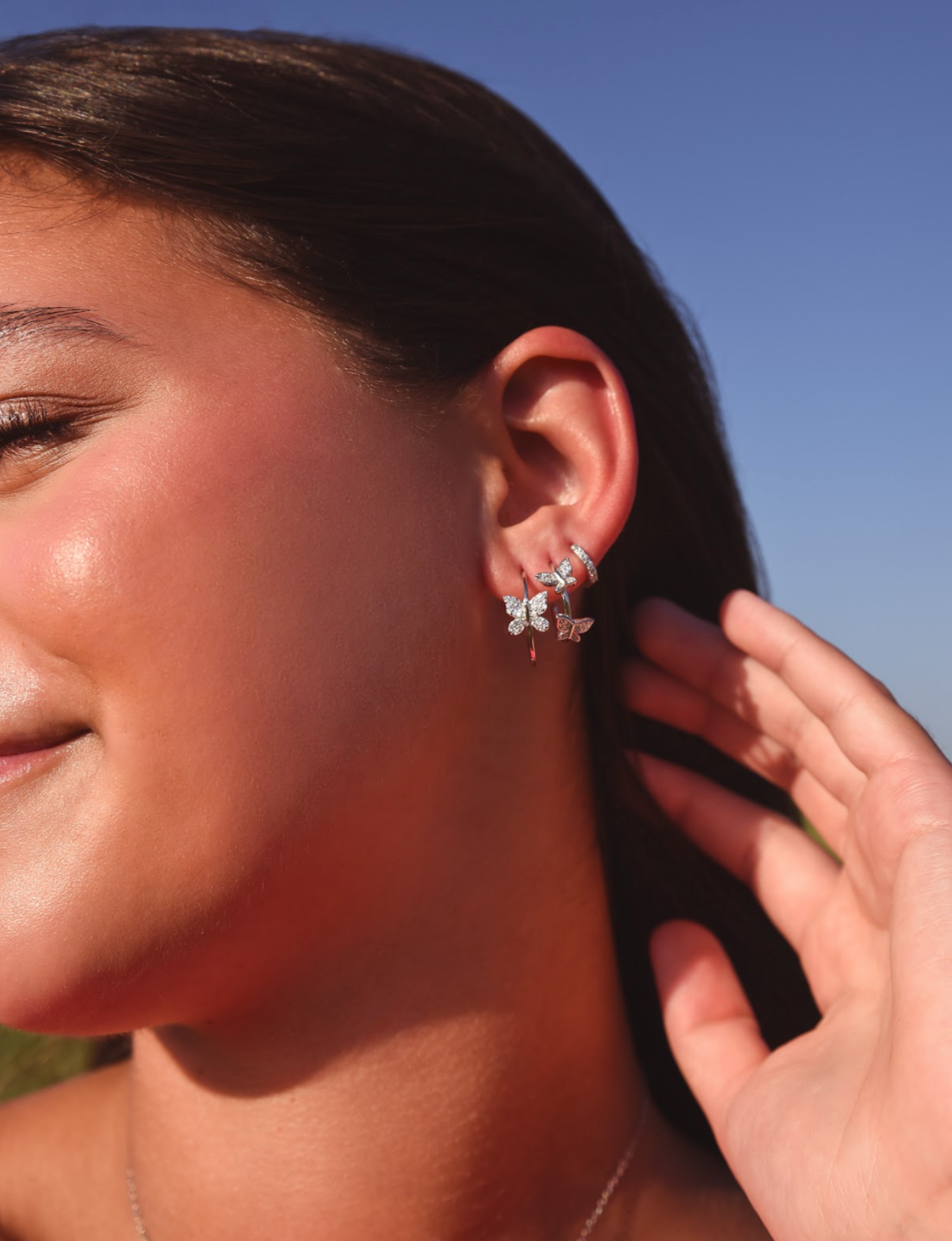 Daphne Double Butterfly Hoops