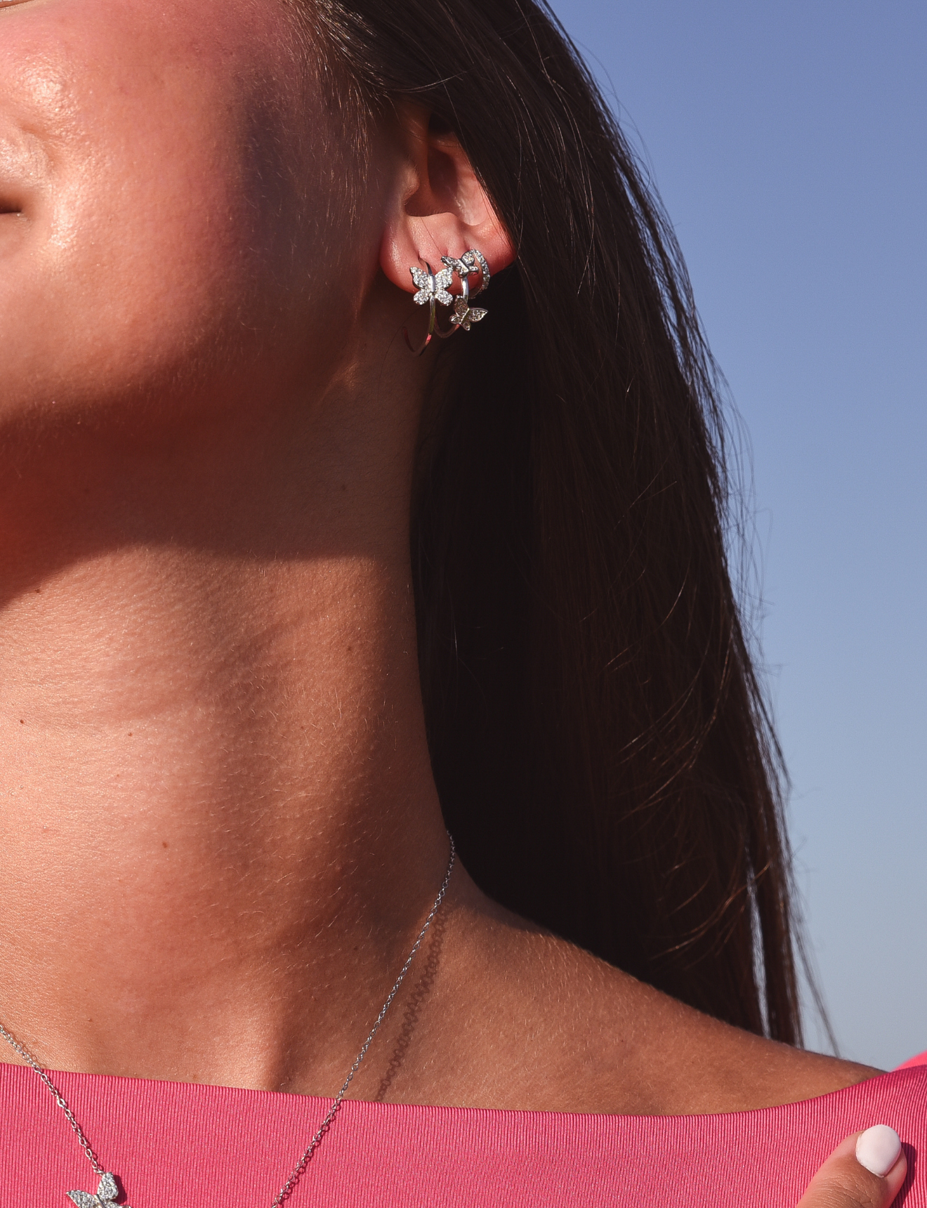 Daphne Double Butterfly Hoops