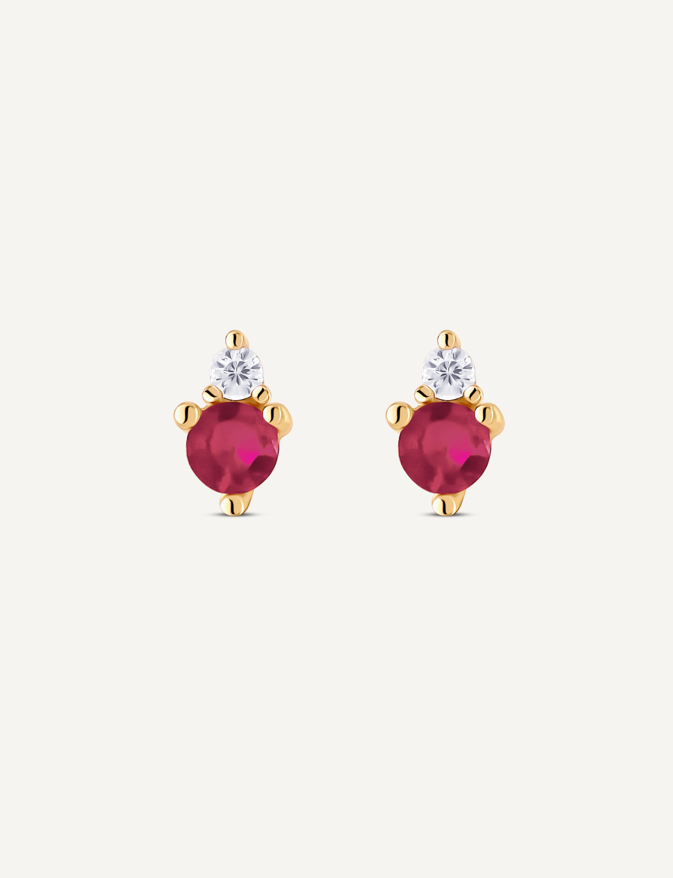 Aurora July Ruby Studs