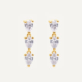 Natalie Three Crystal Earrings