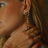 Natalie Three Crystal Earrings