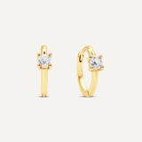 Round Topaz Hoops - Crystal