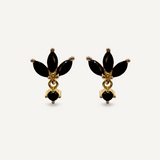 Onyx Lotus Earrings
