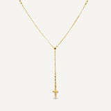 Redirection Cross Lariat Necklace