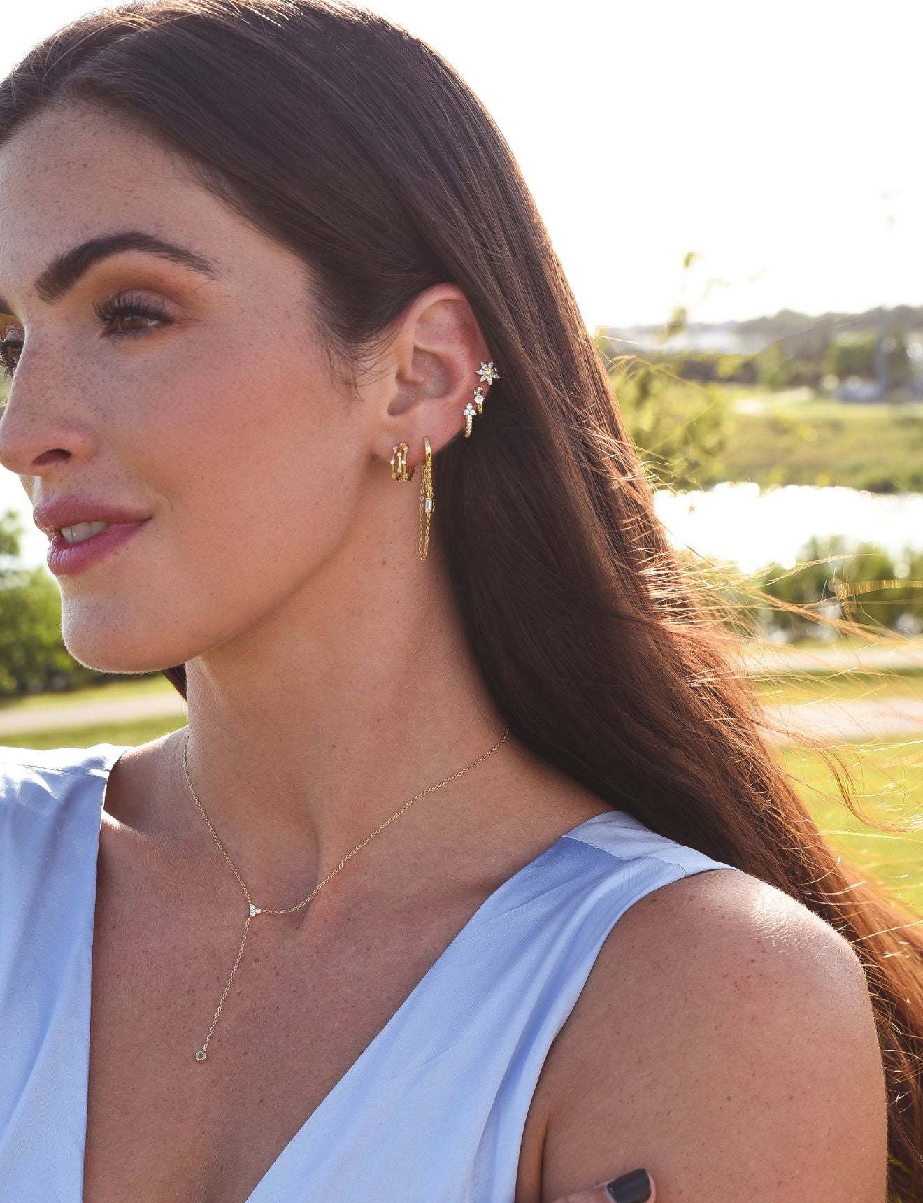 Gale Crystal Hoops