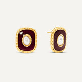 Blaze Pearl Earrings - Red