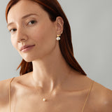 Round Topaz Hoops - Crystal