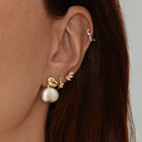 Round Topaz Hoops - Crystal