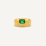 Claudia Statement Ring- Emerald