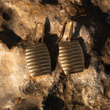 Tara Ribbed Drop Earrings- Gold