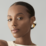 Matte Dome Semi Hoop Earrings in Silver