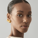 Matte Hemisphere Stud Earrings in Gold