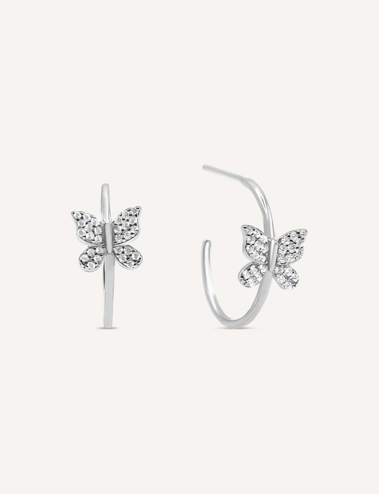 Elara CZ Butterfly Hoops
