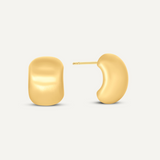 Matte Arc Semi Hoop Earrings in Gold
