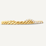 Twisted Brilliance Cuff Bracelet- Gold