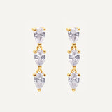 Natalie Three Crystal Earrings