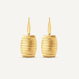 Tara Ribbed Drop Earrings- Gold