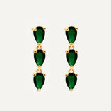 Natalie Three Emerald Earrings