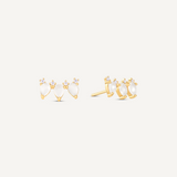 Reyes 3-Stone Studs