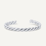Twisted Brilliance Cuff Bracelet- Silver