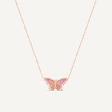 Seraphina Butterfly Pendant Necklace- Rose Gold