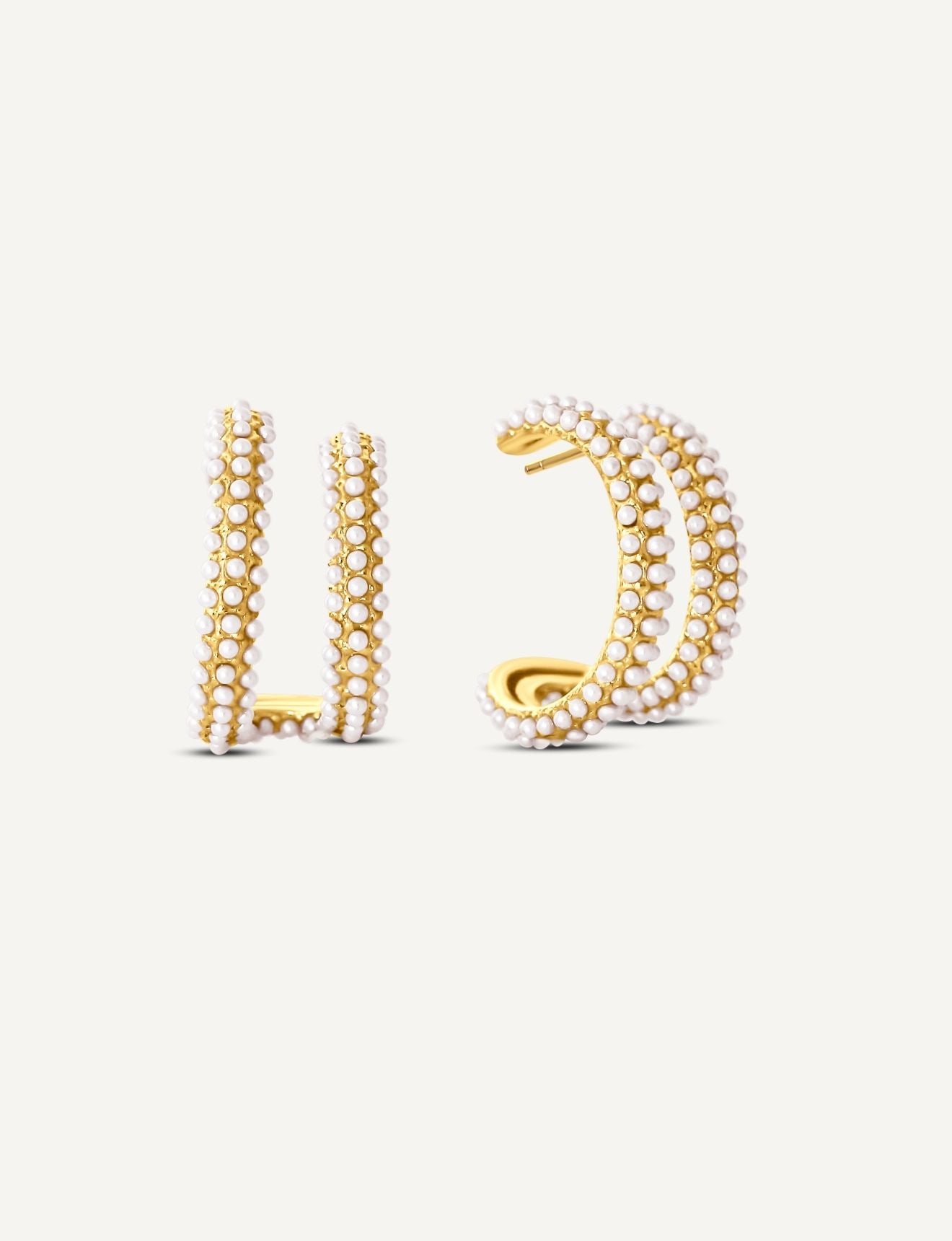 Piper Double Pearl Hoops