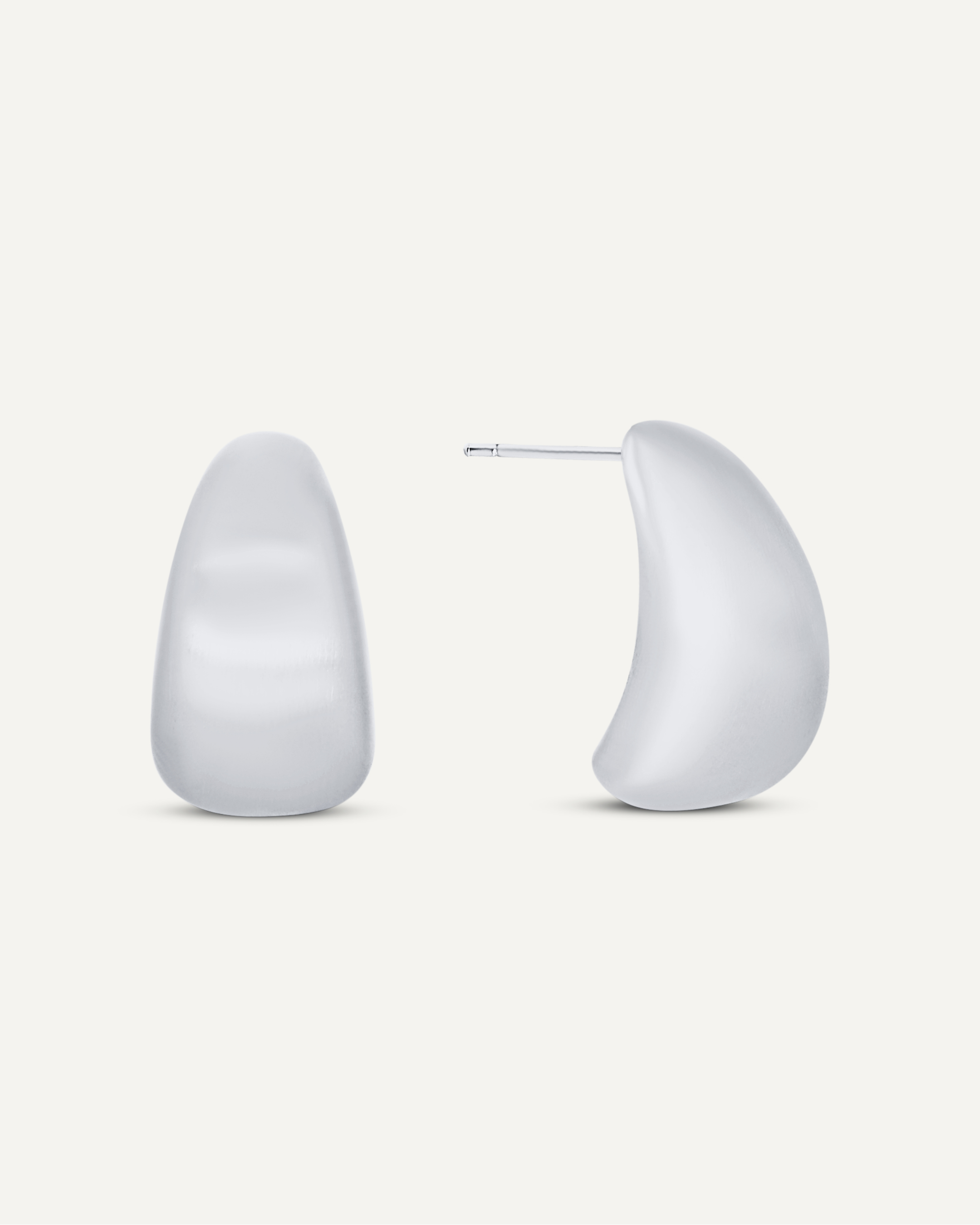 Matte Dome Semi Hoop Earrings