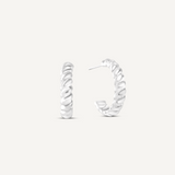 Braided Semi Hoops- Silver