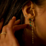 Natalie Three Emerald Earrings