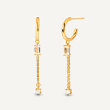 Baguette Chain Drop Earrings