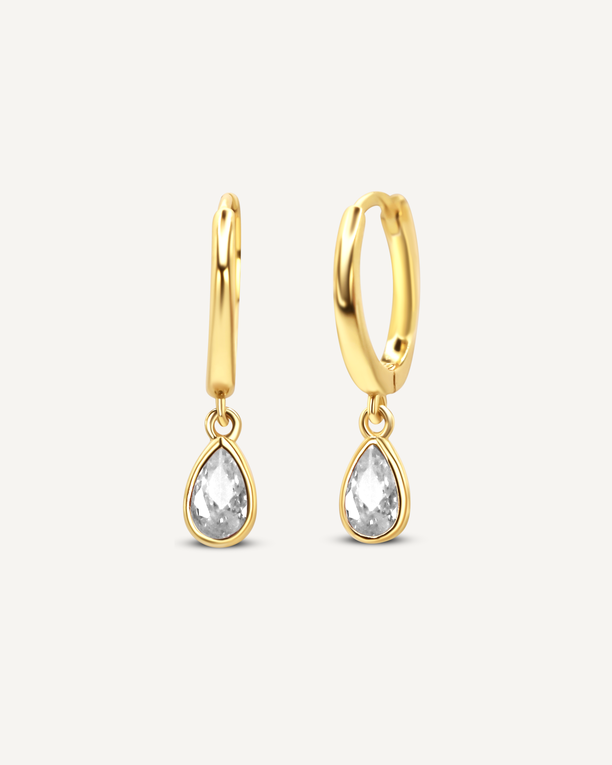 Matte Teardrop Huggie Hoop Earrings