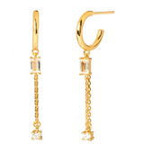 Baguette Chain Drop Earrings