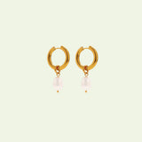 Tide Single Pearl Drop Hoops