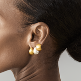 Matte Arc Semi Hoop Earrings in Gold