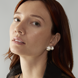 Matte Arc Semi Hoop Earrings in Silver