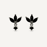 Onyx Lotus Earrings