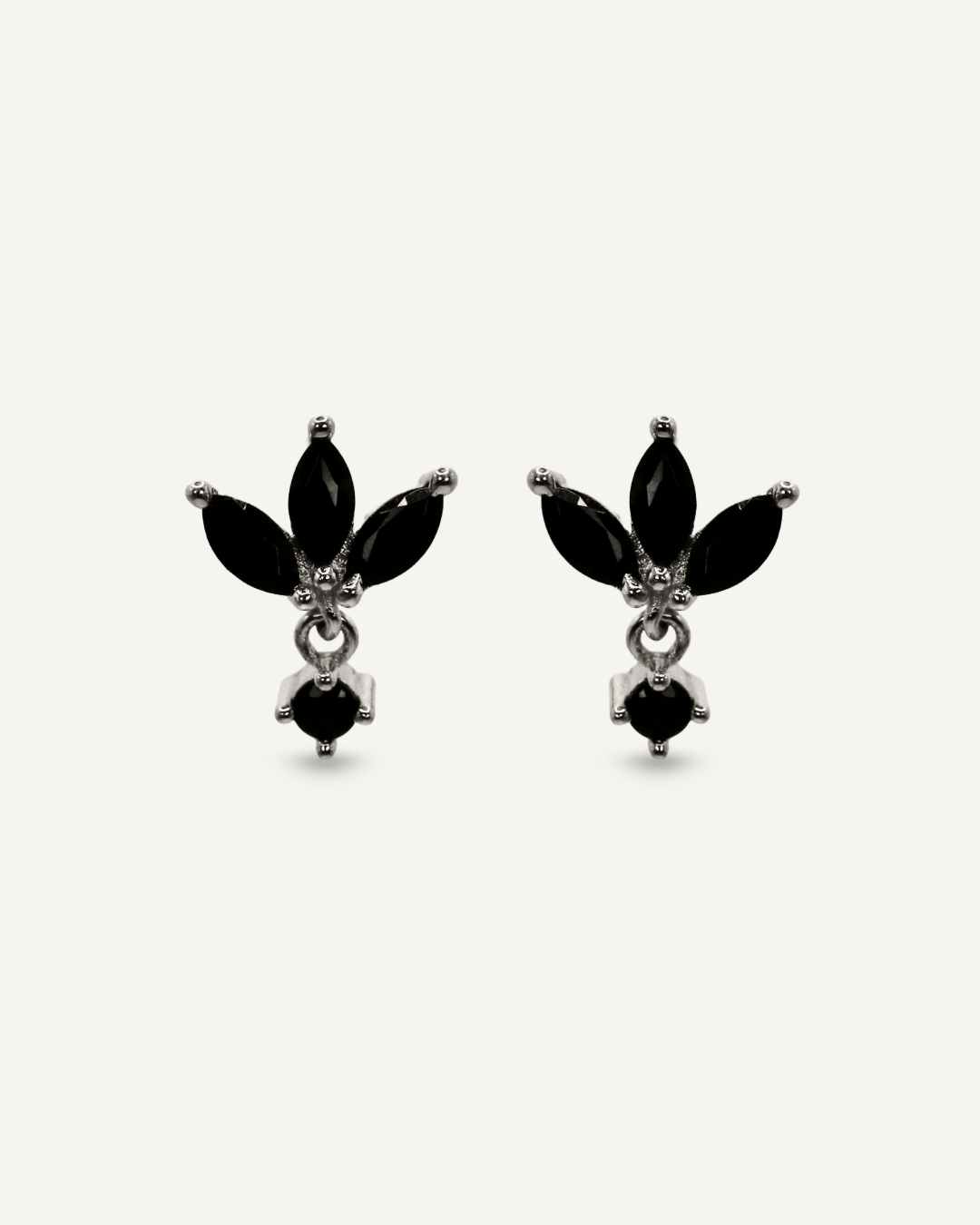 Onyx Lotus Earrings